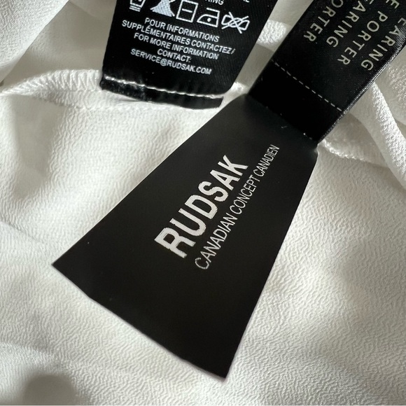 NEW Rudsak White Midwest Blouse Shirt with Suede Tassels Women’s Size Small - Picture 5 of 11